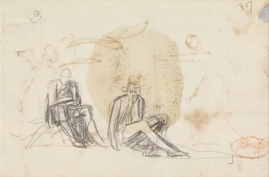 Estudio de dos figuras sentadas